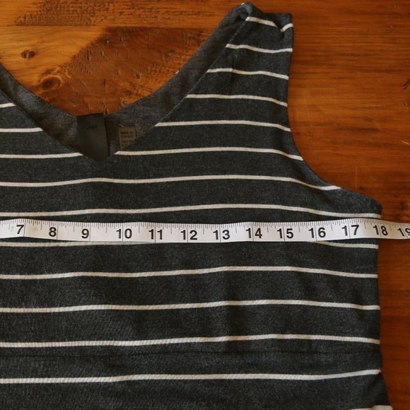 Dress Grey White Striped Soft Jersey L - Picture 6 of 9